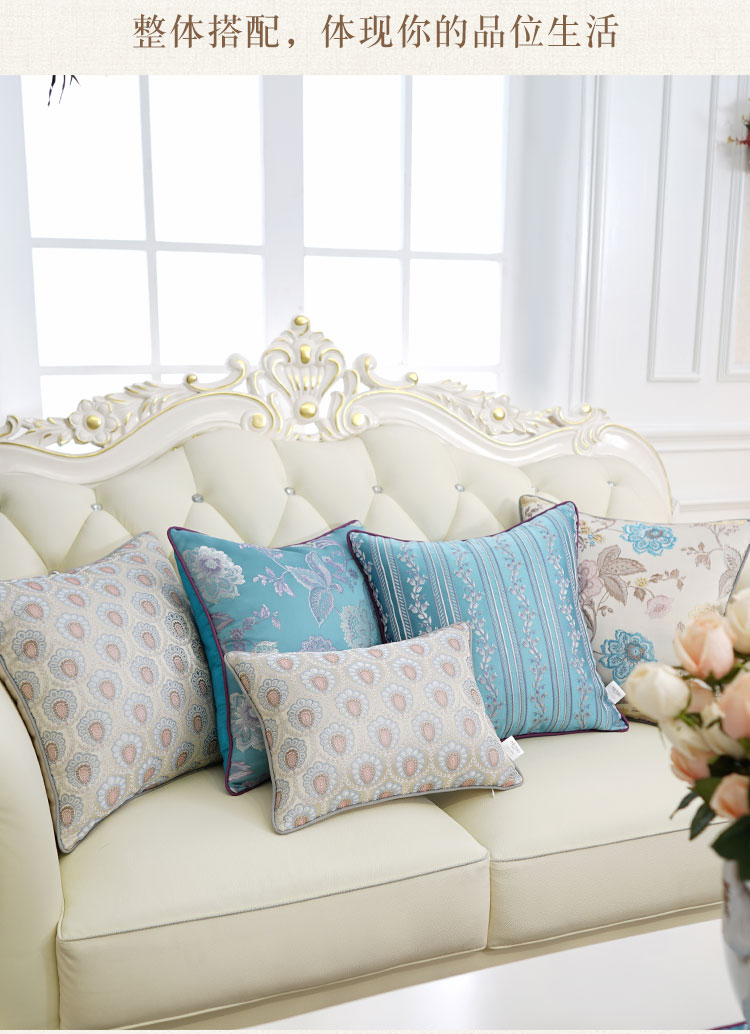 Đệm Nữ hoàng Mới Châu Âu Jacquard Giường Đệm Đệm Văn phòng Sofa Sofa Gối Lớn Gối Gối - Trở lại đệm / Bolsters bộ chăn gối văn phòng giá rẻ