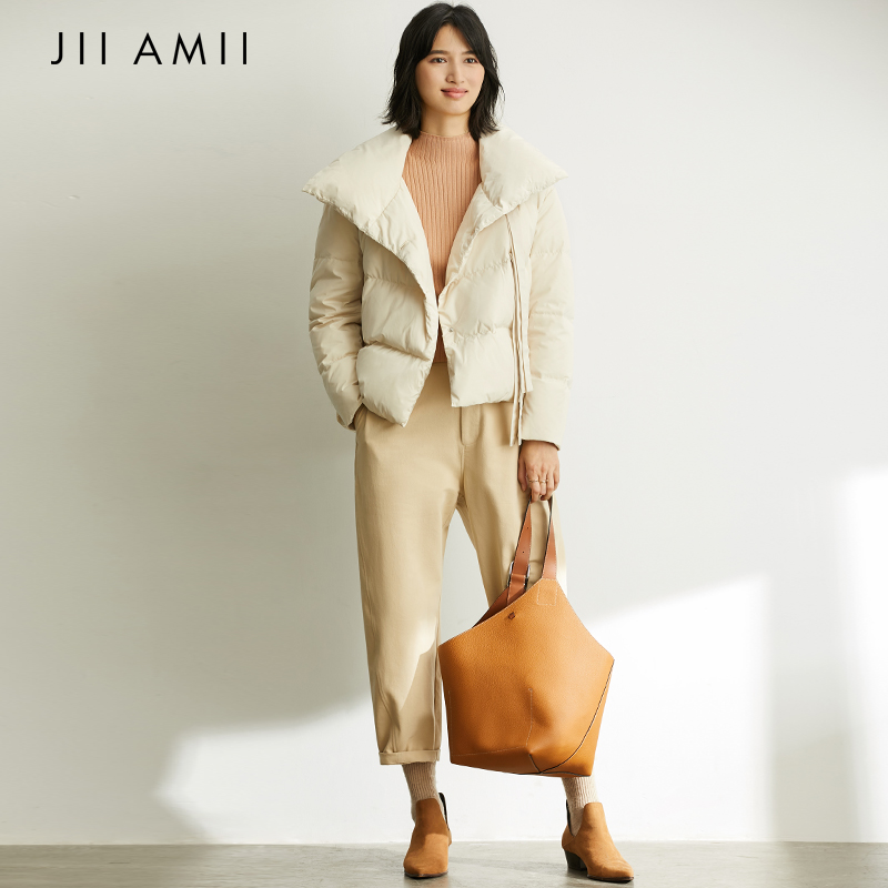 JIIAMII ngắn Bánh mì xuống áo khoác nữ 2020 thời trang Loose Dày edgs Winter Coat phụ nữ