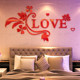 Love Acrylic 3D Stereo Wall Stickers Bedroom Bedside Living Room Sofa Background Stickers Romantic Warm Decorations