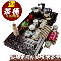 Polyamori fully automatic four-in-one tea set suit home solid wood tea tray whole kung-fu purple sand ceramic tea cup tea table