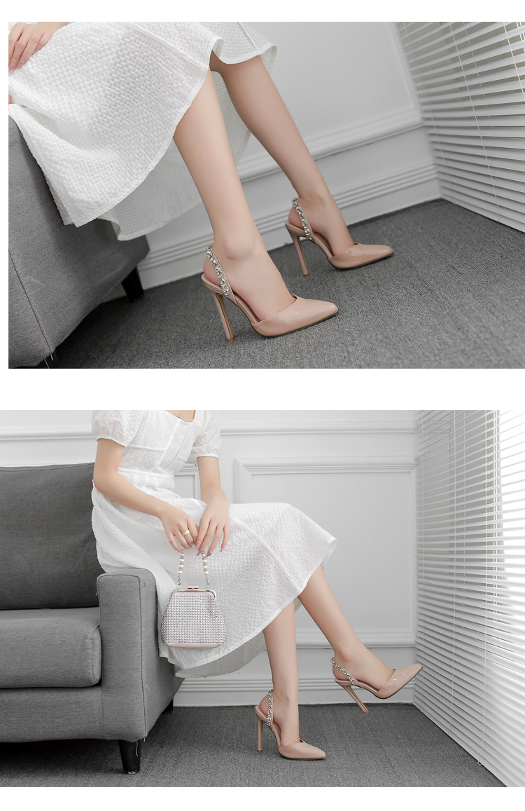 F8541 850K GIÀY CAO GÓT NỮ GUATDU SEXY GẮN ĐÁ MŨI NHỌN MÙA HÈ GIÀY DÉP NỮ G03 SẢN PHẨM MỚI