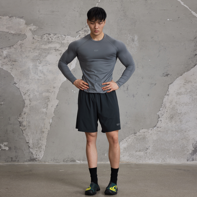 Afterglow Large Size Elastic Quick-Drying Fitness Training Long-Sleeved Moisture-Wicking Breathable Tight-Fitting T-Shirt