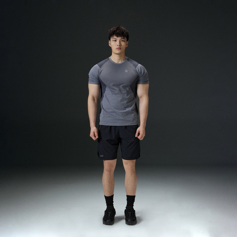 Afterglow Integrated Woven Mvt Professional Fitness Bodysuit, Super Elastic Lycra Fiber Sports Short Sleeves