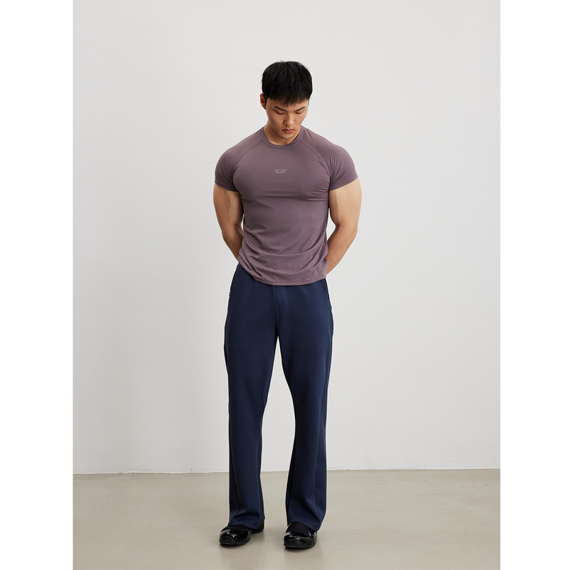 Afterglow Large-Fit Particle Functional Fabric Training Short-Sleeve Sweat-Wicking Breathable Tight-Fitting Sports Tee Afterglow Large-Fit Particle Functional Fabric Training Short-Sleeve Sweat-Wicking Breathable Tight-Fitting Sports Tee