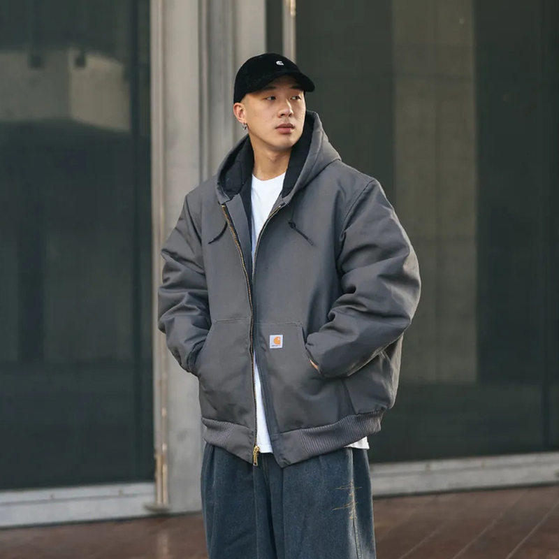 Authentic In-Stock Carhartt J140 American-Style Workwear Original Canvas Jacket with Hood and Thickened Outerwear