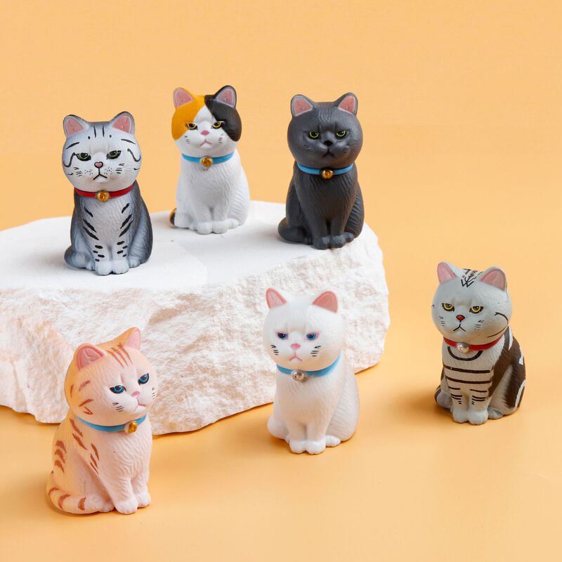 Pvc Silent Cat Desktop Ornament Cute Cartoon Sitting Cat Figurine Hand Cake Decoration Kitten Doll Gift Pvc Silent Cat Desktop Ornament Cute Cartoon Sitting Cat Figurine Hand Cake Decoration Kitten Doll Gift