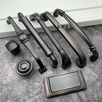 High-end European style antique black red antique bronze color drawer pull handle American solid retro red gurus cabinet door handle