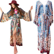 2020 mới châu Âu và vành đai thương hiệu thủy triều kỳ nghỉ tie-band kimono Nhật lụa bông áo gió Mỹ mỏng dài tay mùa hè thuộc da