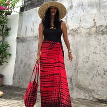 Seaside Sarong Skirt Canvas Bag Two-piece Set Hainan Sanya Travel Wear Sunscreen Beach Towel Shawl Wrap Skirt