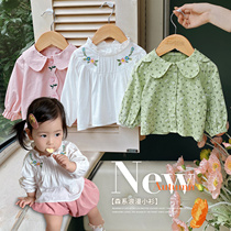 Chen Dayu L Mom Baby Girls Long Sleeve Shirt 2022 New Sweet and fresh Baby Shirt Rocks