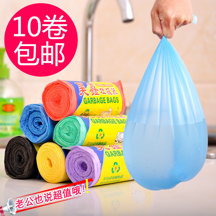 Home Garbage Bag Subs Thickened Mid Roll Mounted Kitchen Makeup Room Disposable Color Black Trash Bags Plastic Bags