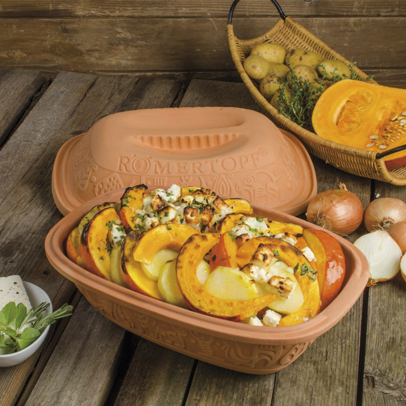 German Romertopf pottery roasting pan multifunctional roasting pan bread roasting pan oven microwave oven universal