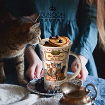 British imported bone china water cup coffee cup dunoon limited cat cute pet creative mug SF