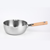 Japan imported soup pot small milk pot YOSHIKAWA YOSHIKAWA snow pans stainless steel pot wooden handle soup pot dual-purpose pot