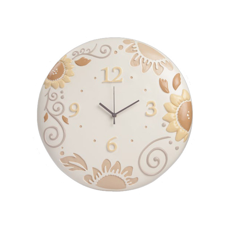 Italy imported wall clock handmade ceramic wall clock fresh and elegant decorative wall clock round clock clock 44cm