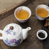 Japan imported tea set Ceramic Blue handmade ceramic teacup Teapot Small floral exquisite tea set 3-piece set