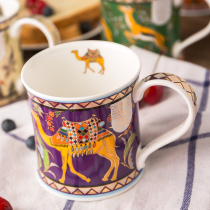 British bone China water cup mug 22k gold version cultural and creative design gift coffee cup free coffee spoon 300ml