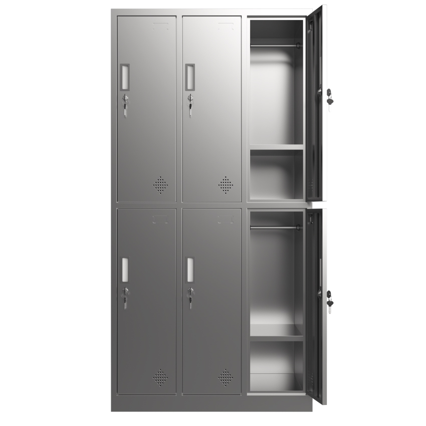 Stainless Steel Locker 304 Staff Storage Cabinet Dust Free