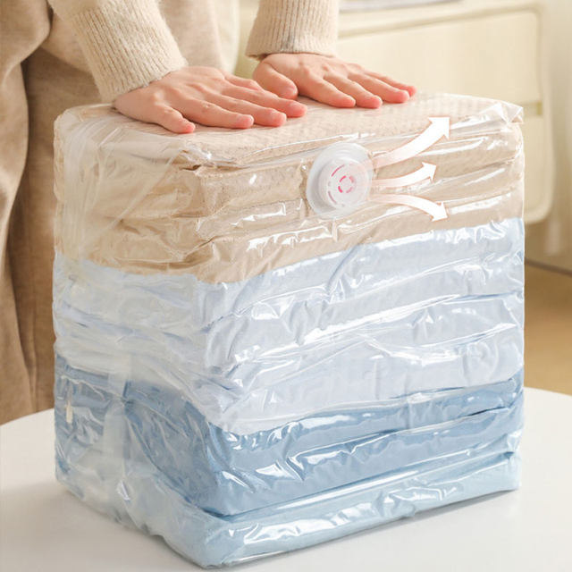 Vacuum compression bag without air pumping clothes storage bag