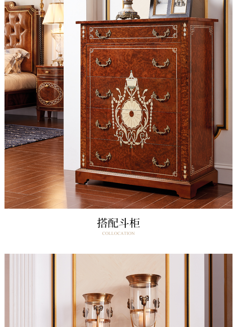 Đẹp phong cách tân cổ điển Linde tủ gỗ ngăn kéo tủ hiên tủ lưu trữ châu Âu tủ trang điểm gương kết hợp đồ nội thất phòng ngủ chính MT - Bàn / Bàn 	bàn làm việc gỗ cổ điển	