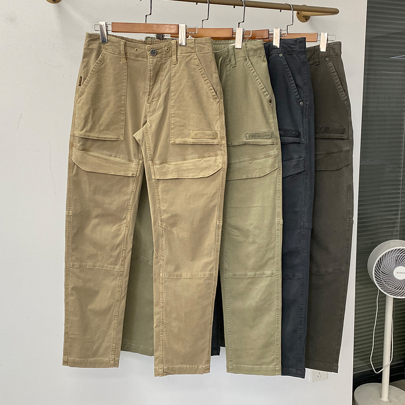 European Niche Men's Spring Washed Vintage Workwear Style Large Pocket Three-Dimensional Cut Casual Jeans