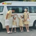 Dâu tây bí ngô cha mẹ mặc trẻ em mùa hè 2019 váy nữ ăn mặc giản dị một gia đình bốn áo thun sọc ngắn tay - Trang phục dành cho cha mẹ và con