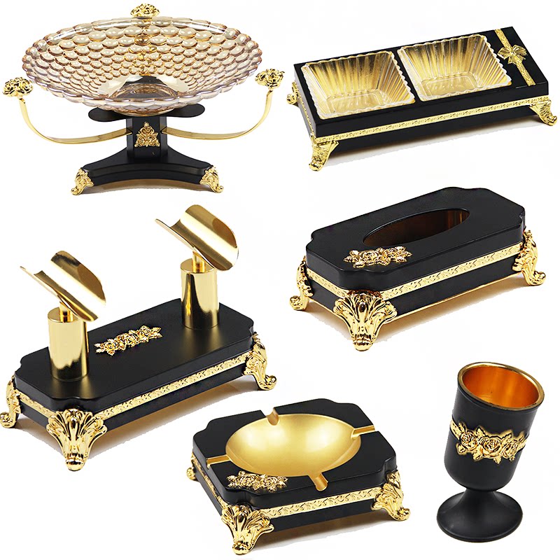 Ktv alloy table supplies nightclub microphone rack tissue box box special ashtray fruit tray rack full set