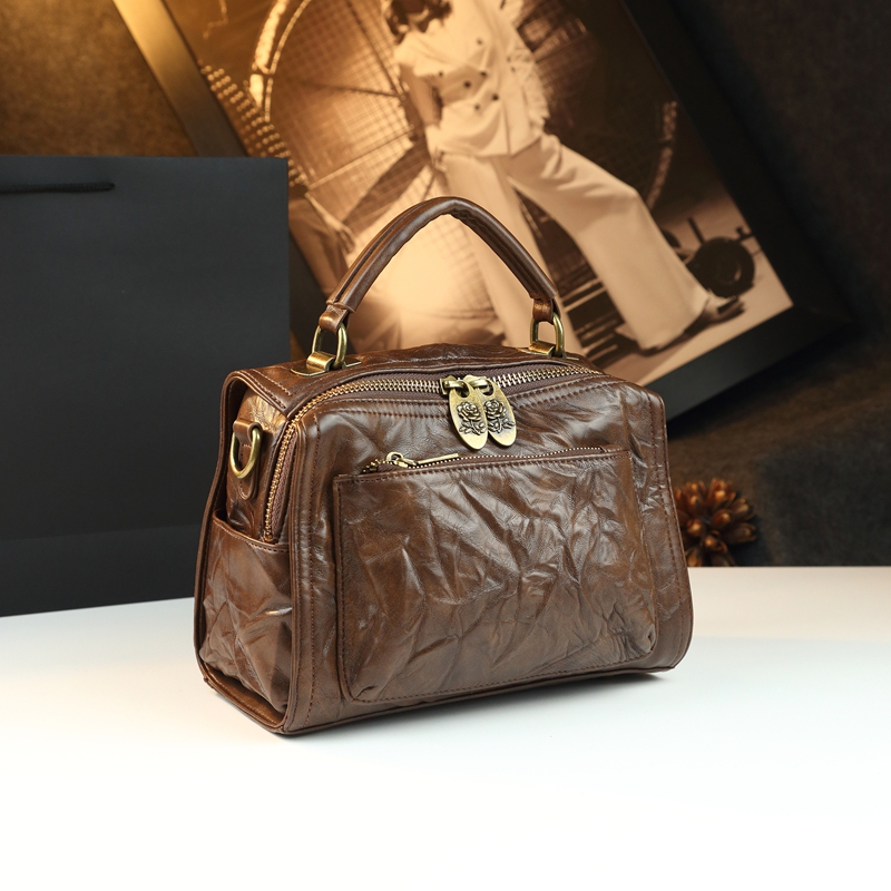 Boston Backpack 2026 New Vintage Genuine Leather Crossbody Bag Bucket Bag Cowhide Handbag Women's Bag Shoulder Bag Boston Backpack 2026 New Vintage Genuine Leather Crossbody Bag Bucket Bag Cowhide Handbag Women's Bag Shoulder Bag