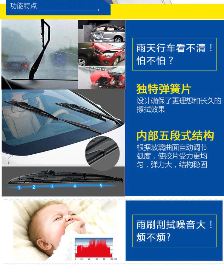 Lưỡi gạt nước GAC Chuanqi GS4 ban đầu của nhà máy ban đầu GA5 / GA3S / GS8 xương gạt nước trước và sau cao su gạt mưa ô tô
