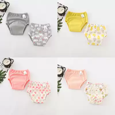 2-pack export daily single Children's gauze learning pants Summer mesh breathable pocket diapers 4-layer training pants Cloth diapers