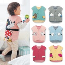 Flawed export day single Qianqujia childrens clothing vest spring and autumn winter air cotton pure cotton vest shoulder quilted air layer vest
