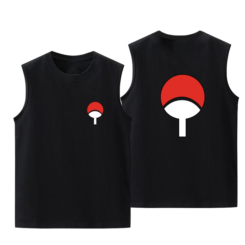 Naruto Uchiha Family Sasuke Fire Fan Casual Summer Logo Family Crest Clothing Sleeveless T-Shirt Men's Vest Naruto Uchiha Family Sasuke Fire Fan Casual Summer Logo Family Crest Clothing Sleeveless T-Shirt Men's Vest