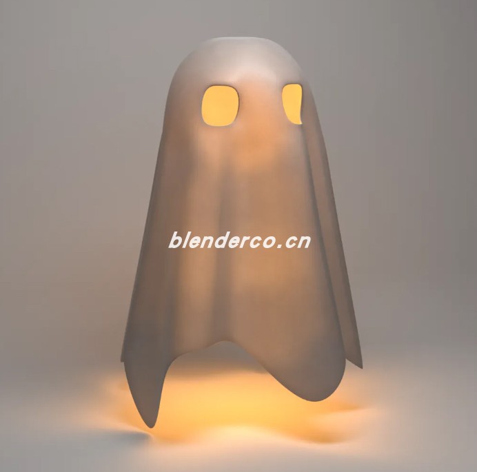blender万圣节幽灵布装饰模型_blender布的16