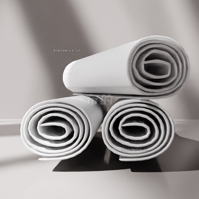 blender卷起的毛巾模型_blender布的01