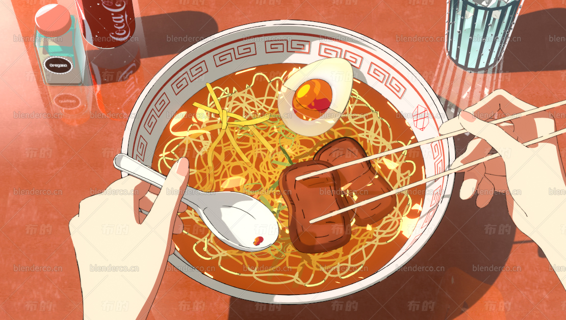 三渲二面食模型-blender布的52