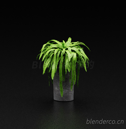 绿植植物花盆盆栽盆景单体blender模型室内花卉花草18 blender布的