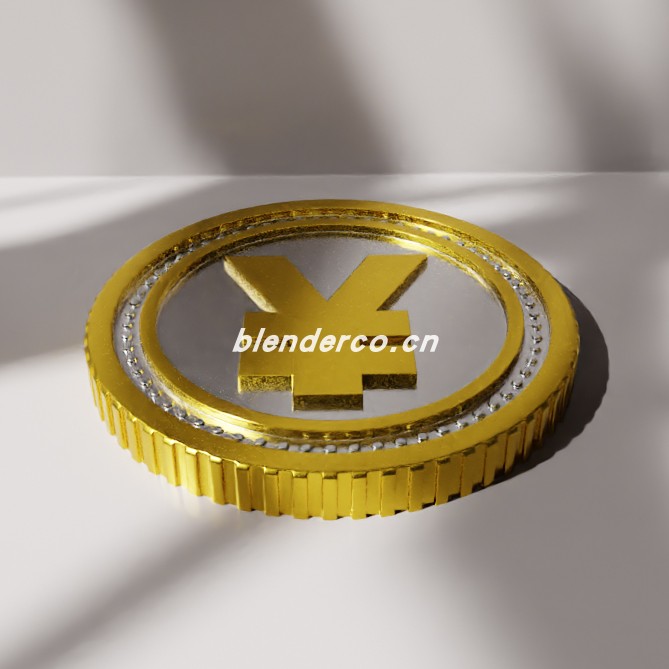 blender日元硬币.模型_blender布的21