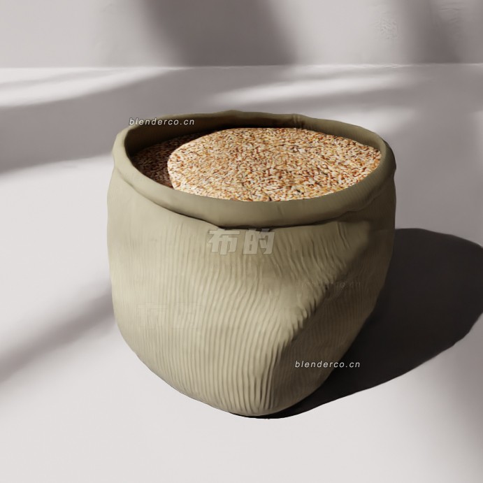 blender稻谷模型_blender布的02