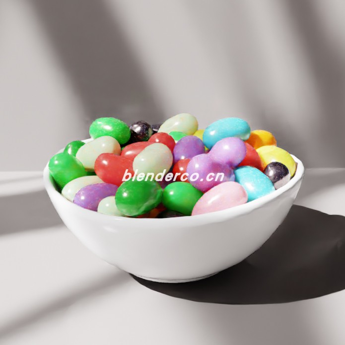 blender一碗大果冻豆模型_blender布的02