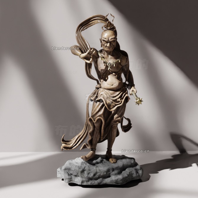 blender金刚图案雕像模型_blender布的77