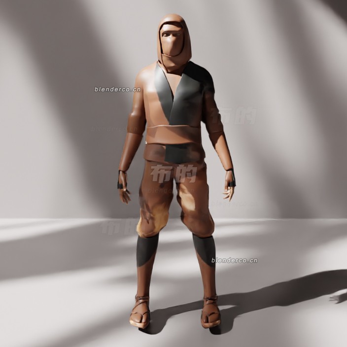 blender黑人忍者模型_blender布的58