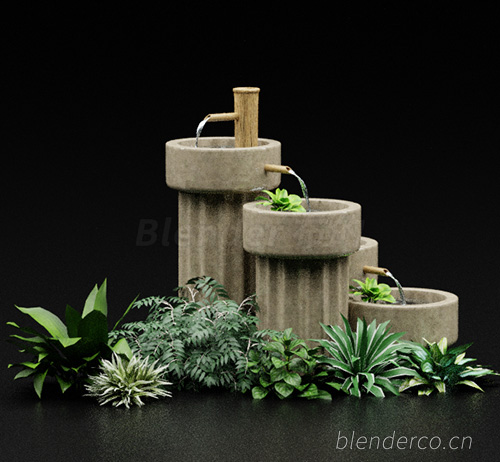 绿植植物花盆盆栽盆景单体blender模型室内花卉花草29 blender布的