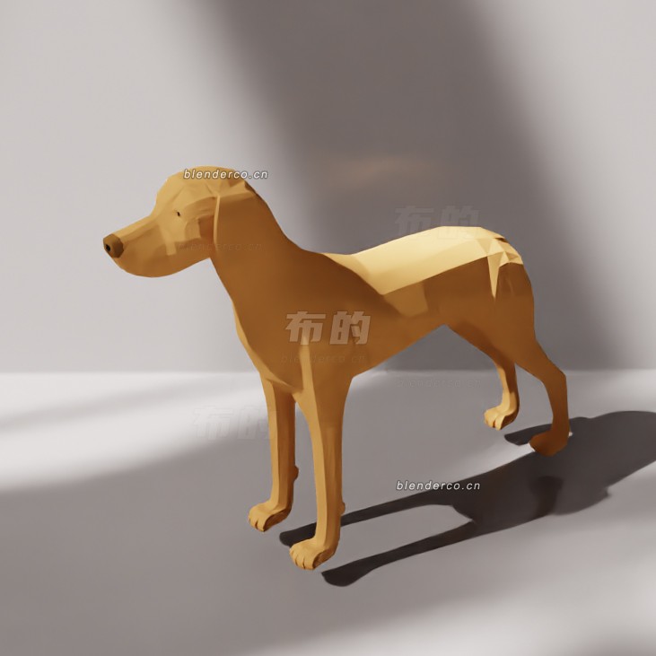blender低多边形匈牙利维兹拉猎犬模型_blender布的03