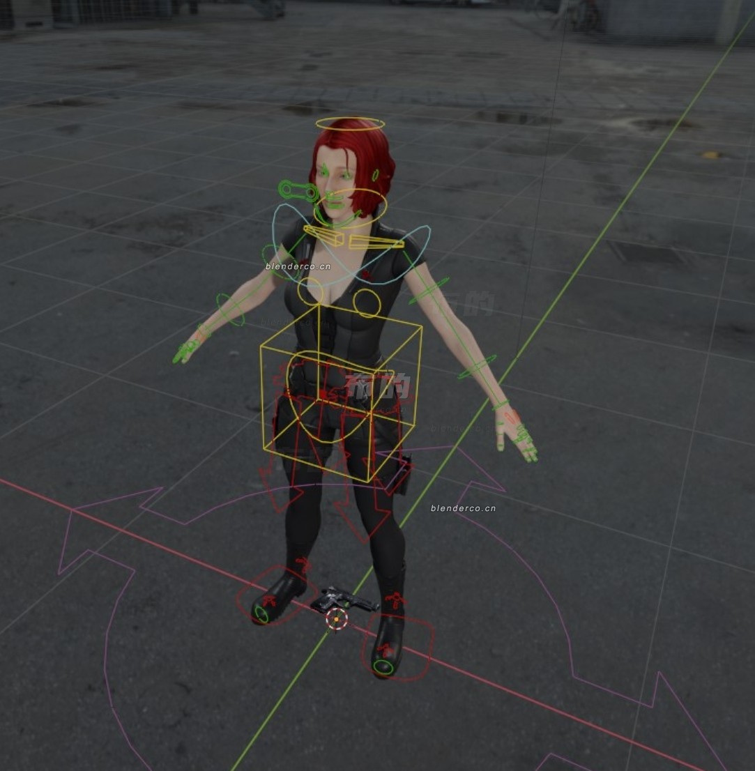 黑寡妇-blender高级绑定模型
