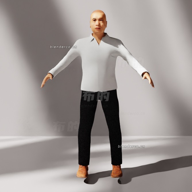 blender田中角色绑定模型_blender布的104
