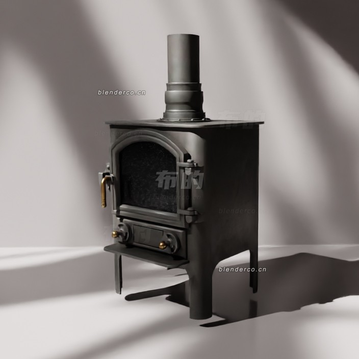 blender乡村火炉模型_blender布的07