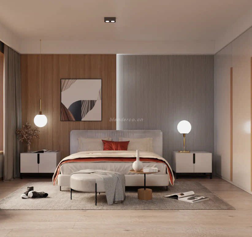 36 – 现代卧室 Blender 模型