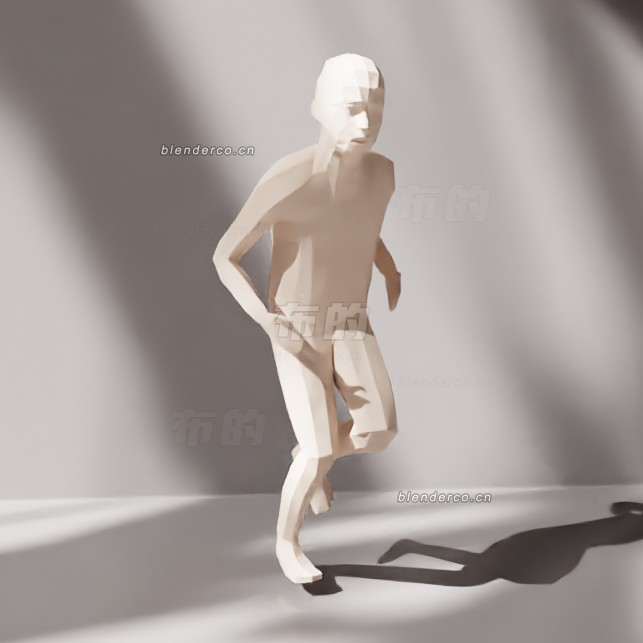 blender低多边形小孩跑步模型_blender布的15
