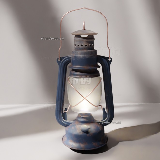 blender老式加压煤油灯模型_blender布的67