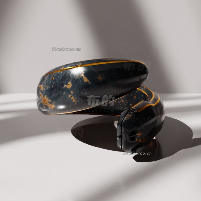 blender蛇形戒指模型_blender布的55